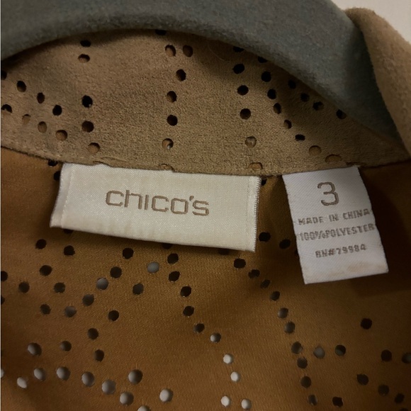 Chico's Tan Blazer with Embroidered Lapel - Picture 5 of 10